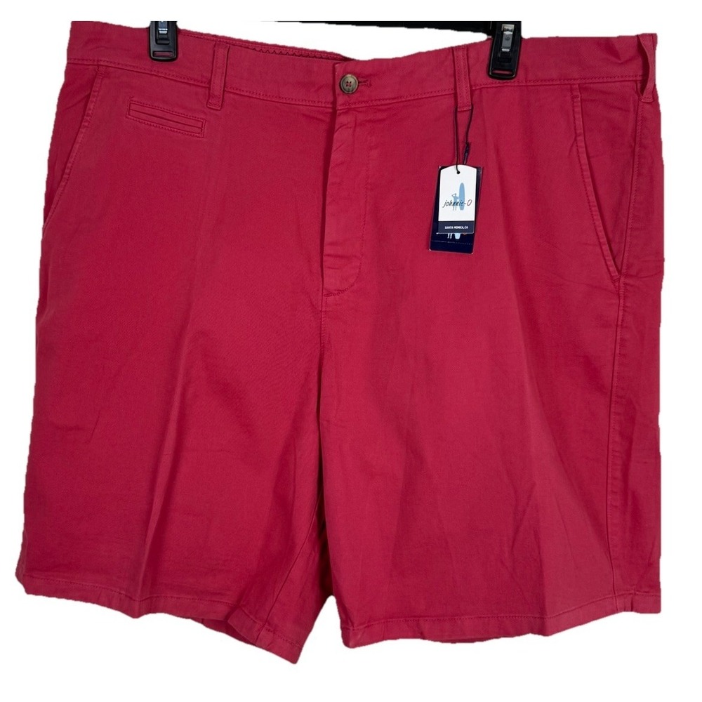 Johnnie-O Men's‎ Neal Stretch Chino Shorts 44 Malibu Red Twill Casual NWT